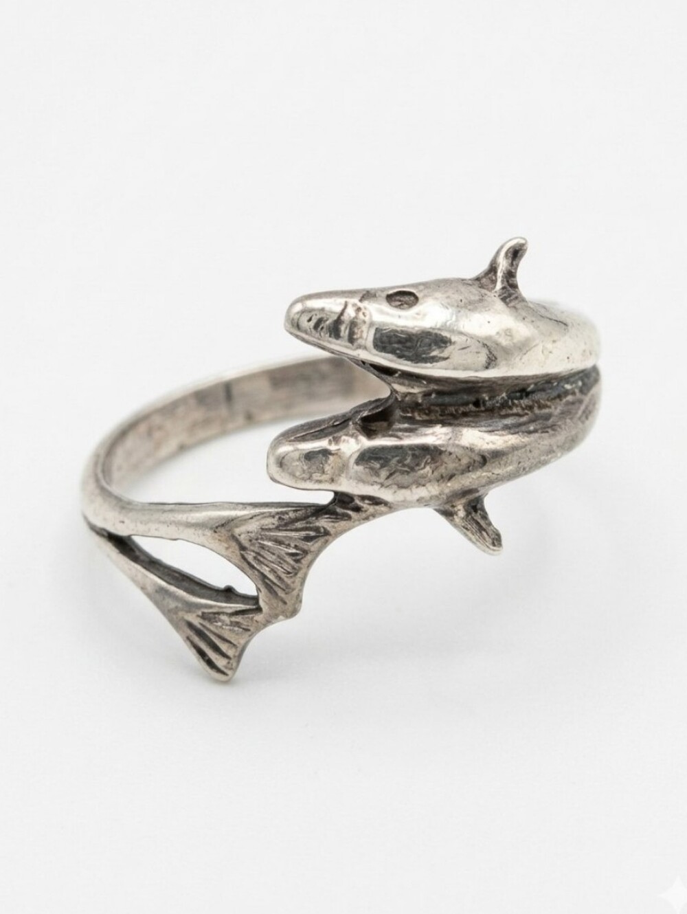 925 Sterling Silver Dolphin Bypass Wrap Ring - Thailand Size 5